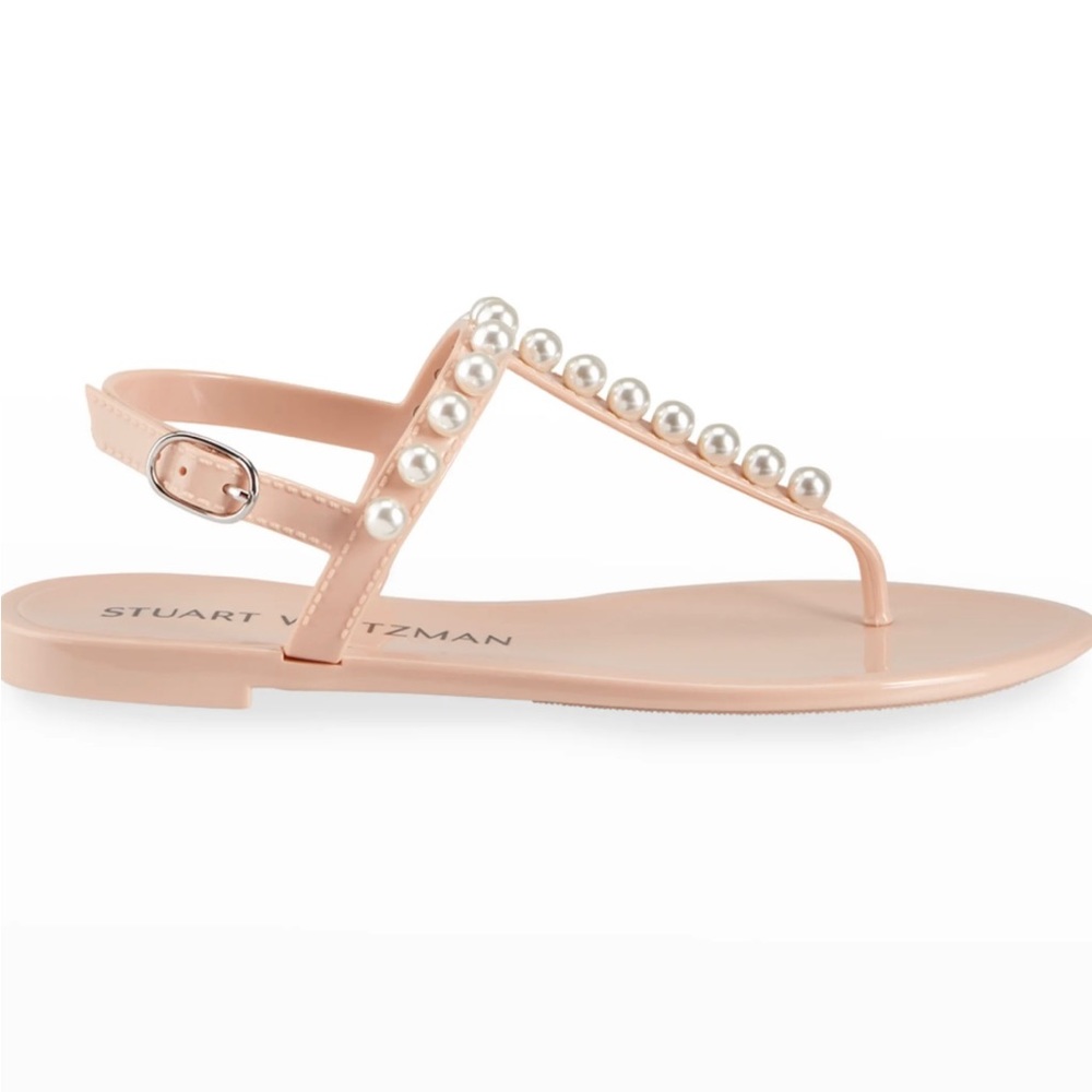 Stuart Weitzman Goldie Pearly Stud Jelly Sandals - image 6